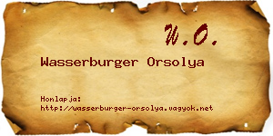 Wasserburger Orsolya névjegykártya